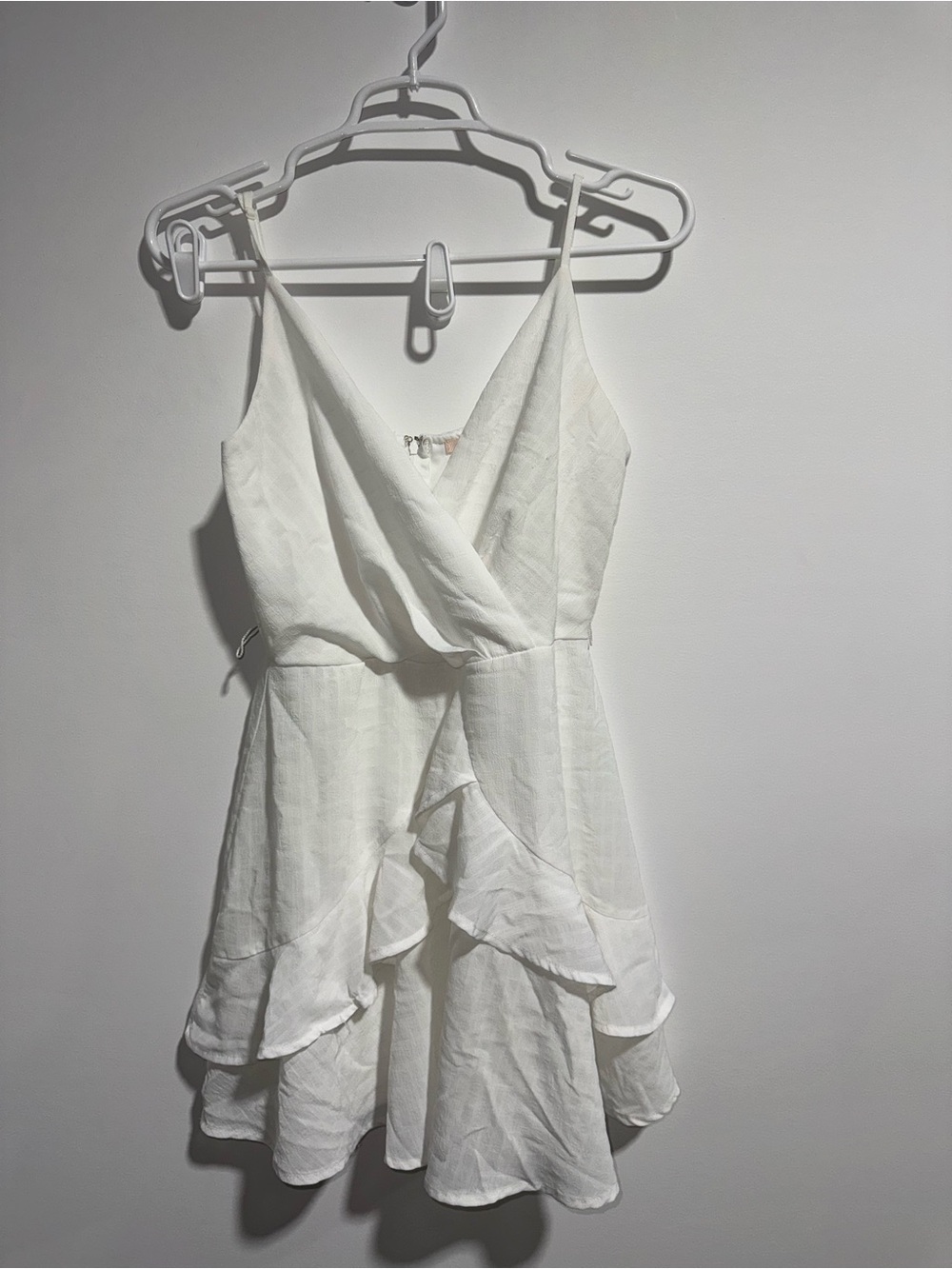 White Ruffle V-Neck Sundress Size S